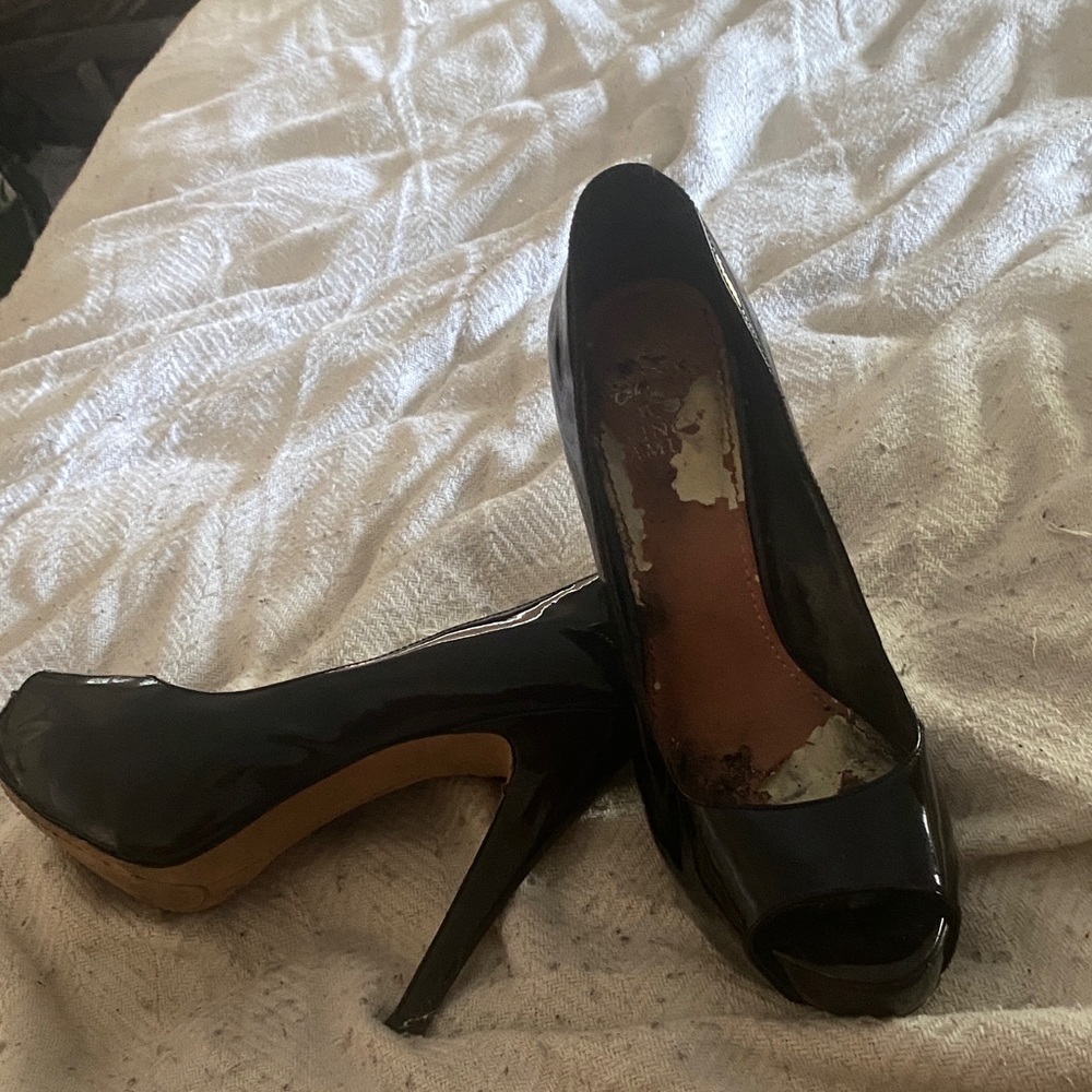 Elegant Black Peep-Toe Heels